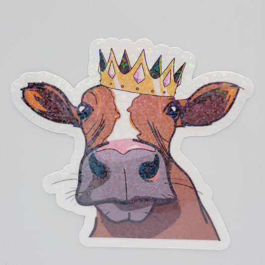 Holographic Vinyl Sticker Queen Cow