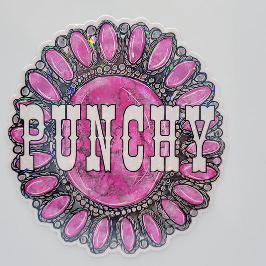Holographic Vinyl Sticker Punchy