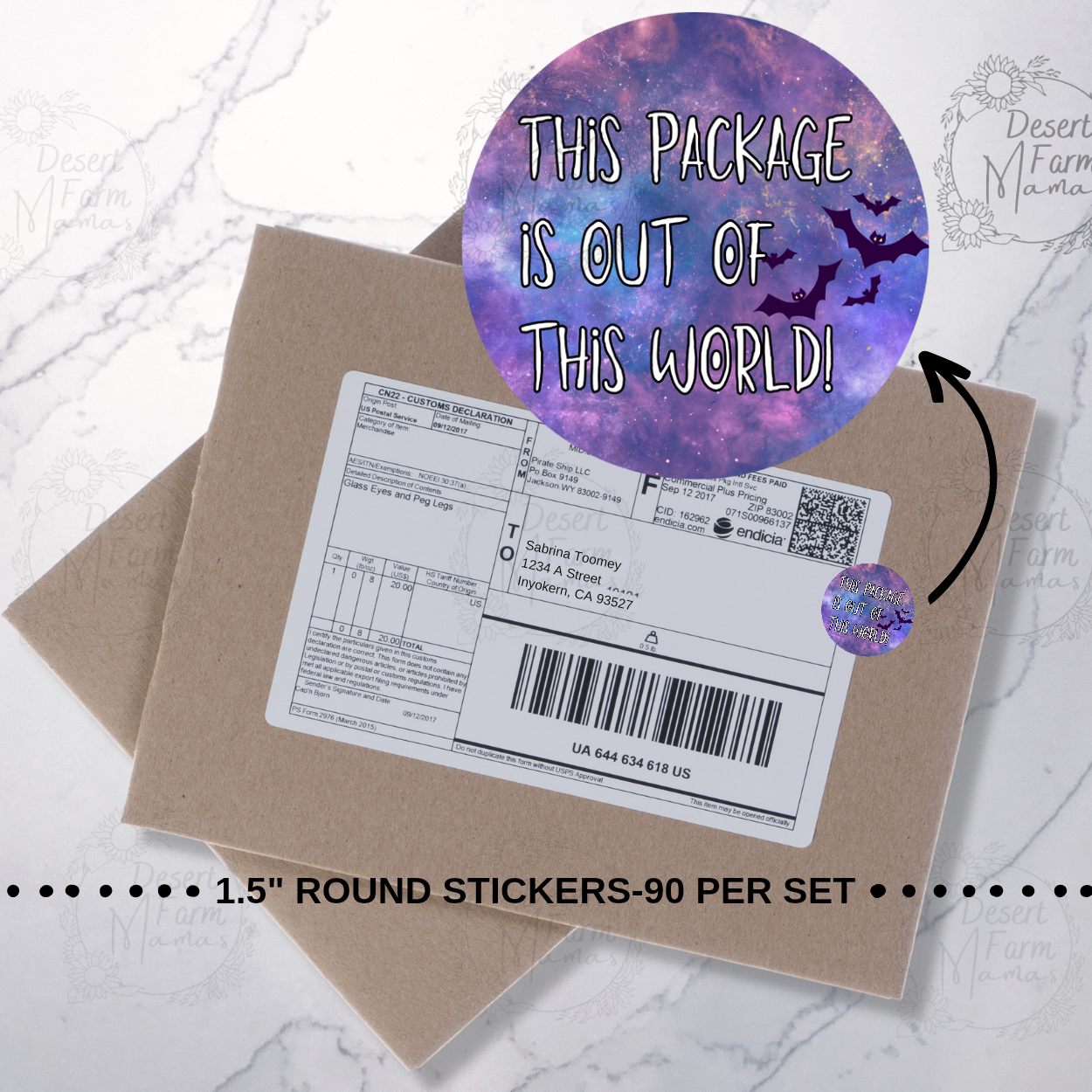 Packaging Stickers- Halloween- Bats