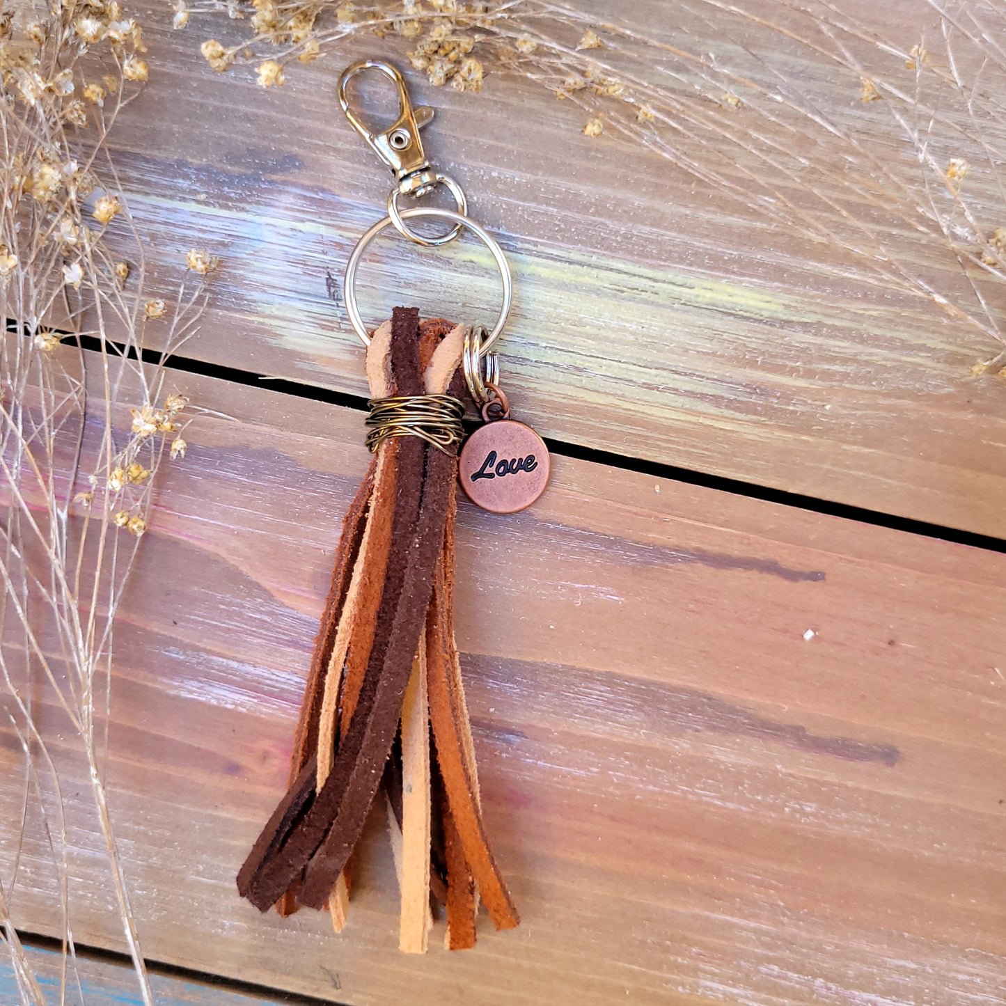 Leather Tassel Keychains and Bows