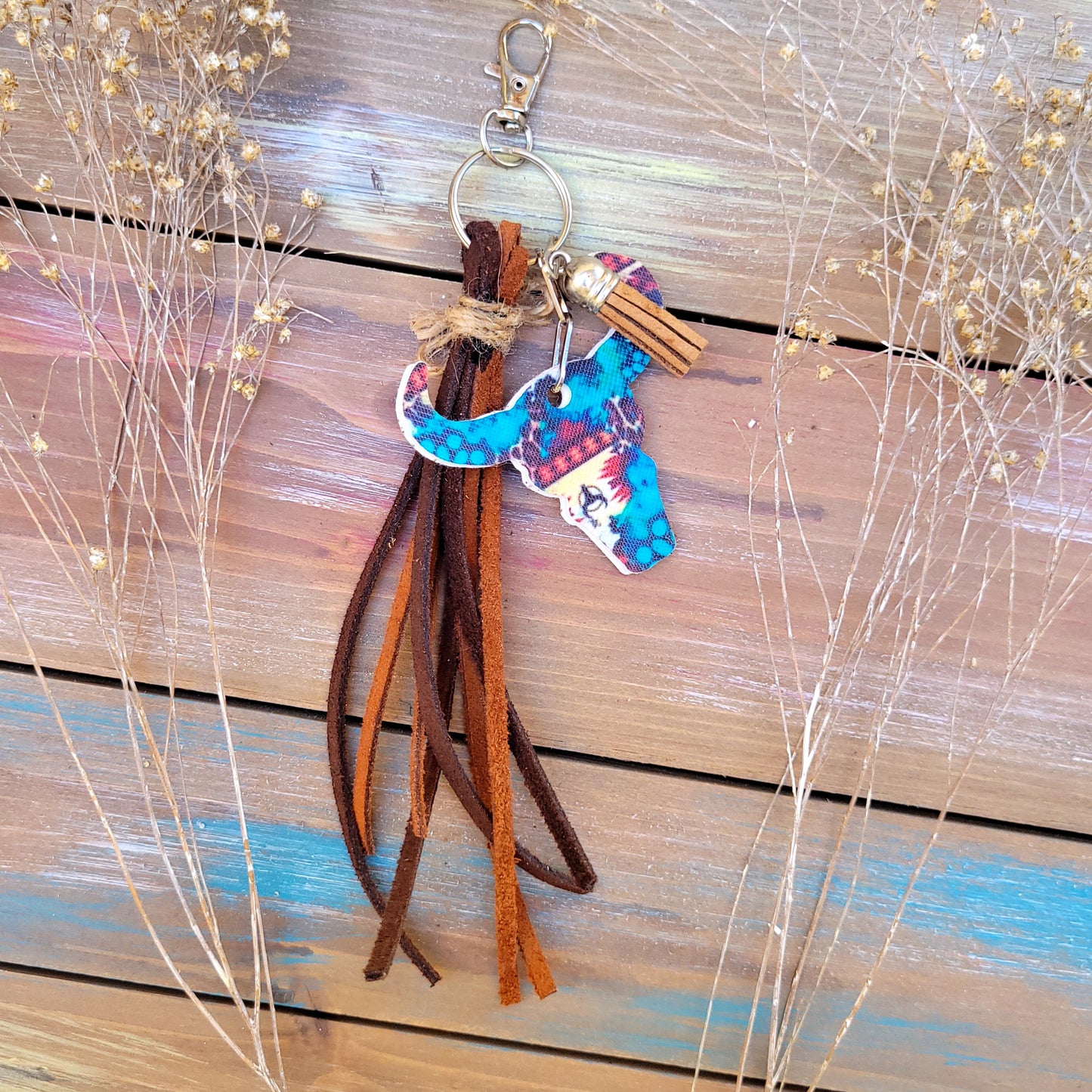 Leather Tassel Keychains and Bows