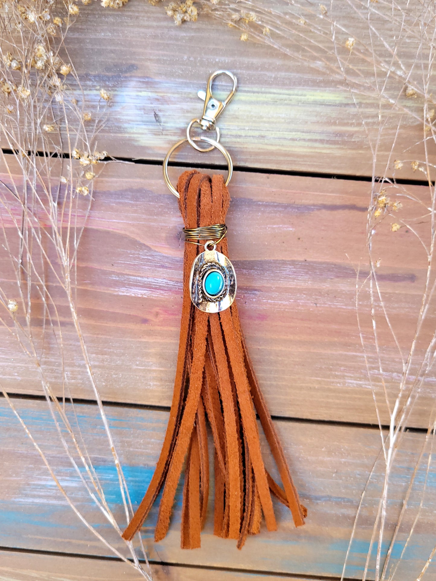 Leather Tassel Keychains and Bows