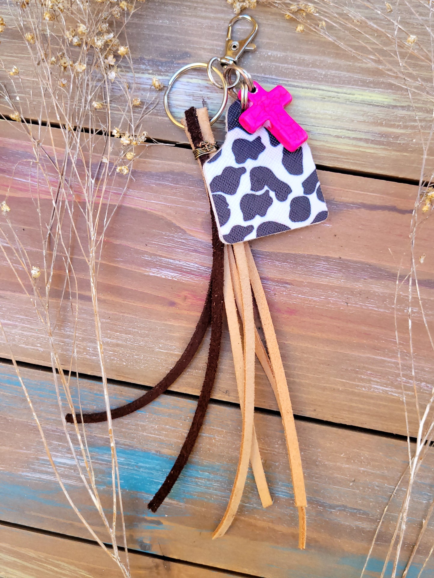 Leather Tassel Keychains and Bows