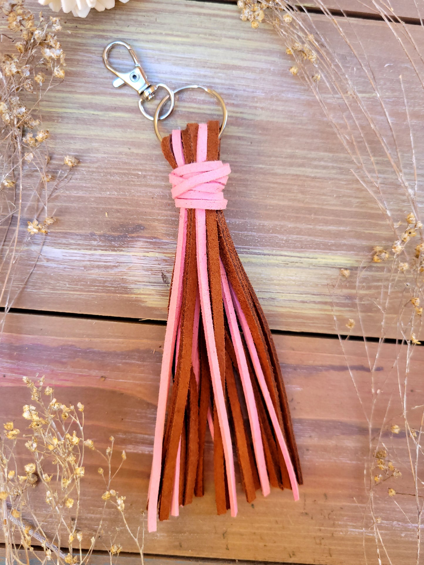 Leather Tassel Keychains and Bows