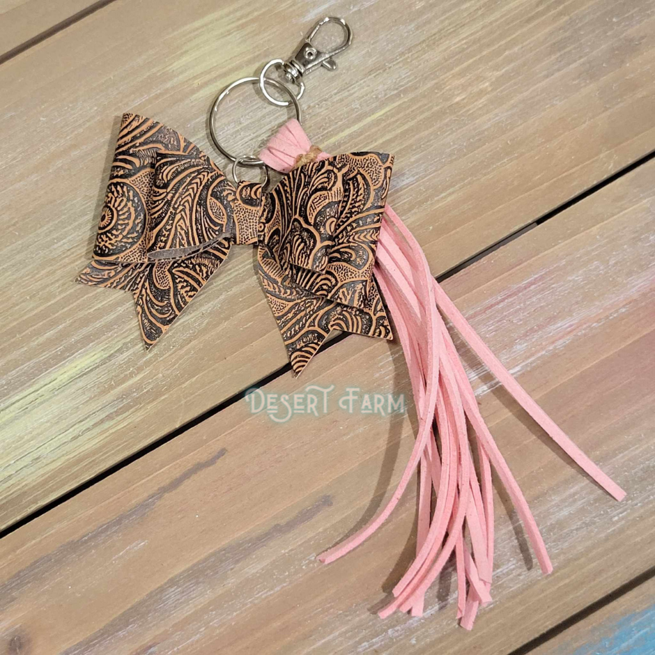 Leather Tassel Keychains and Bows