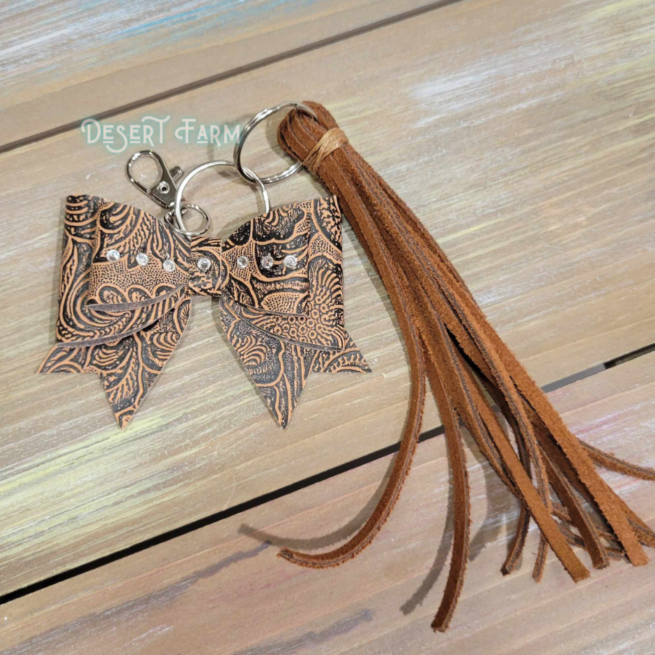 Leather Tassel Keychains and Bows