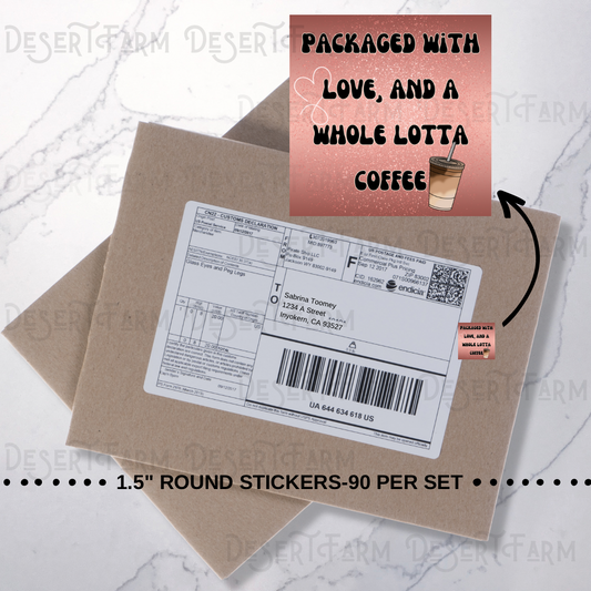 Packaging Stickers- Square Love & Coffee