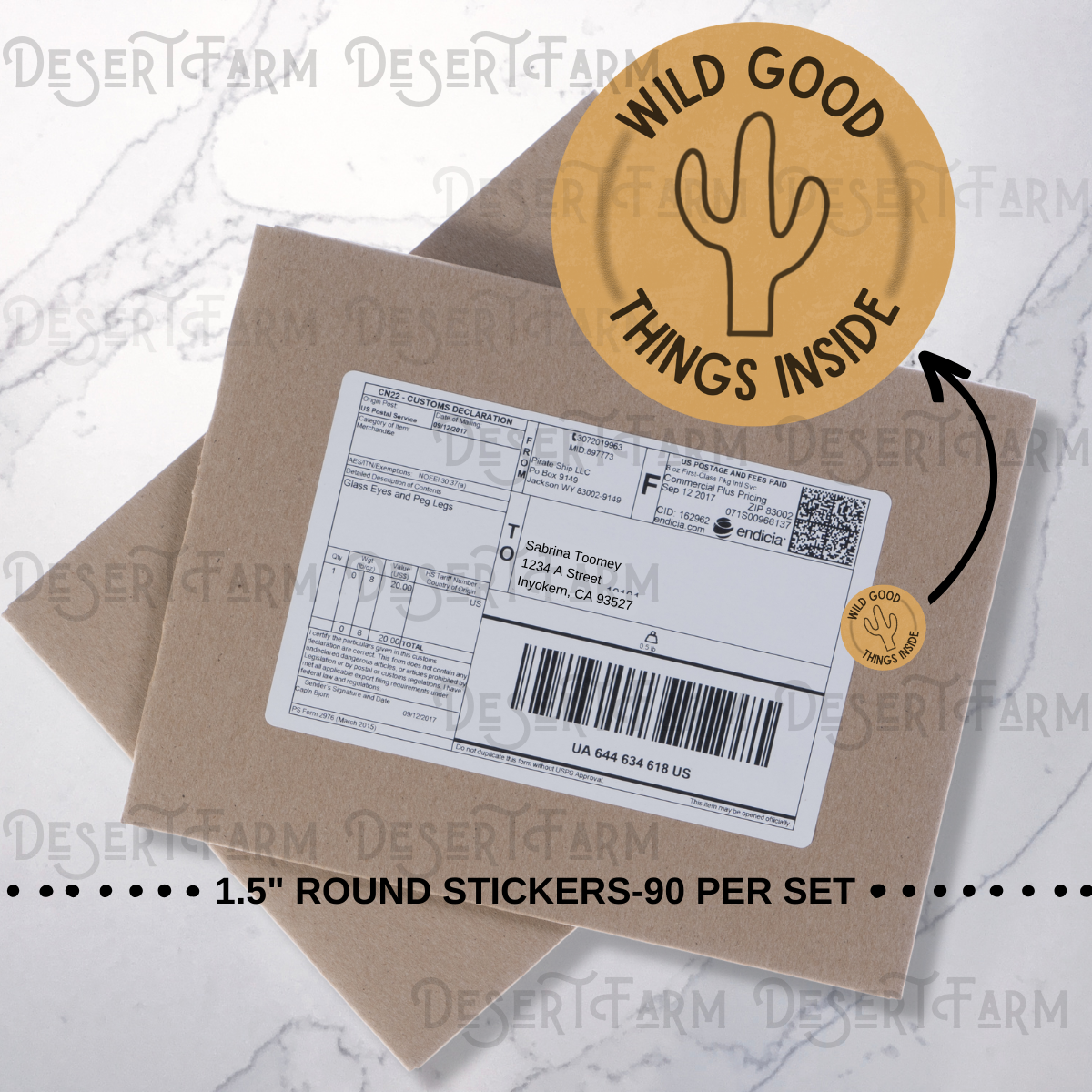 Packaging Stickers- Cactus