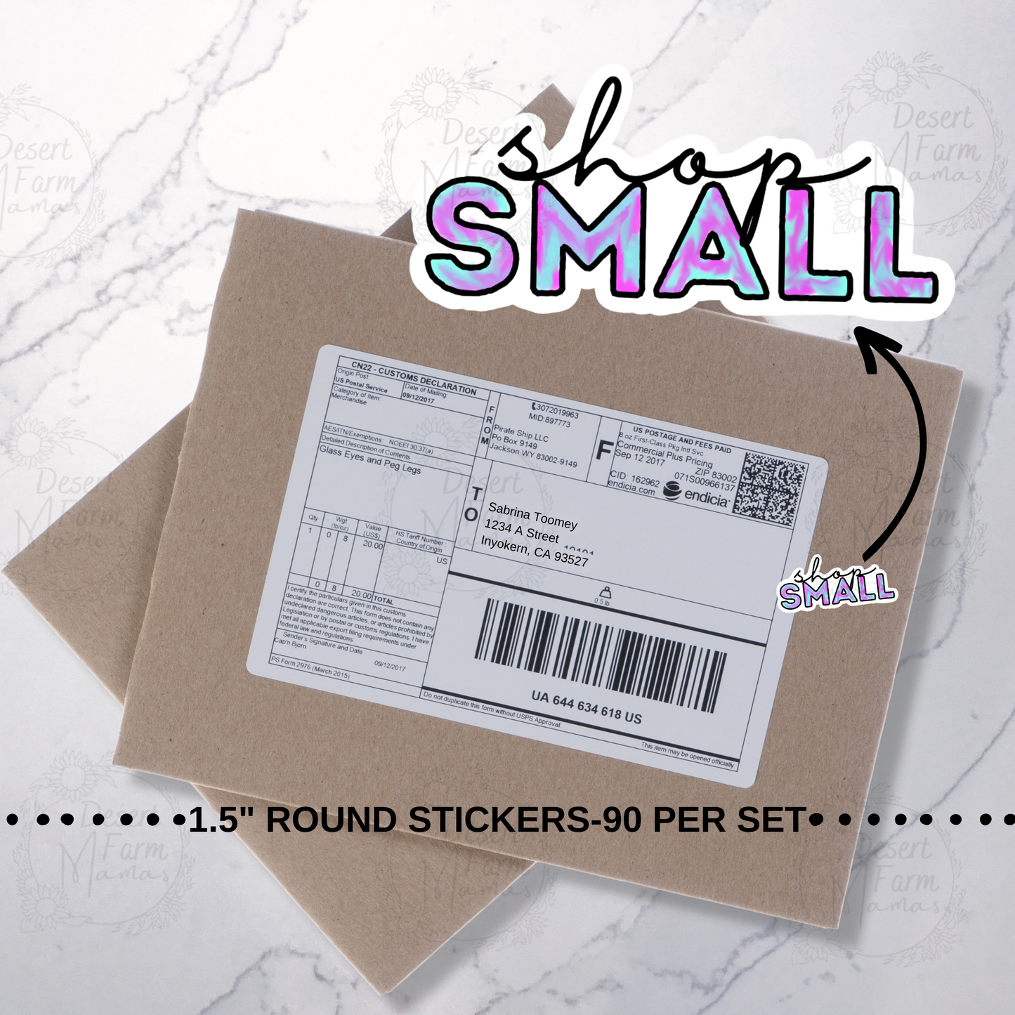 Packaging Stickers- Tie dye shop small