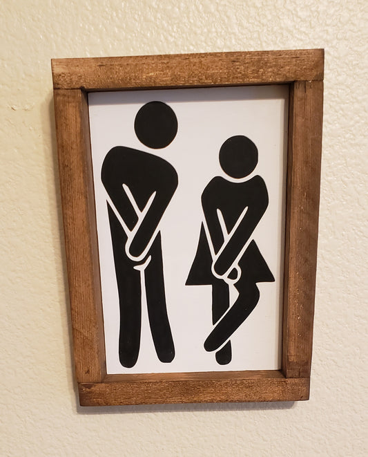 Boy Girl Bathroom sign