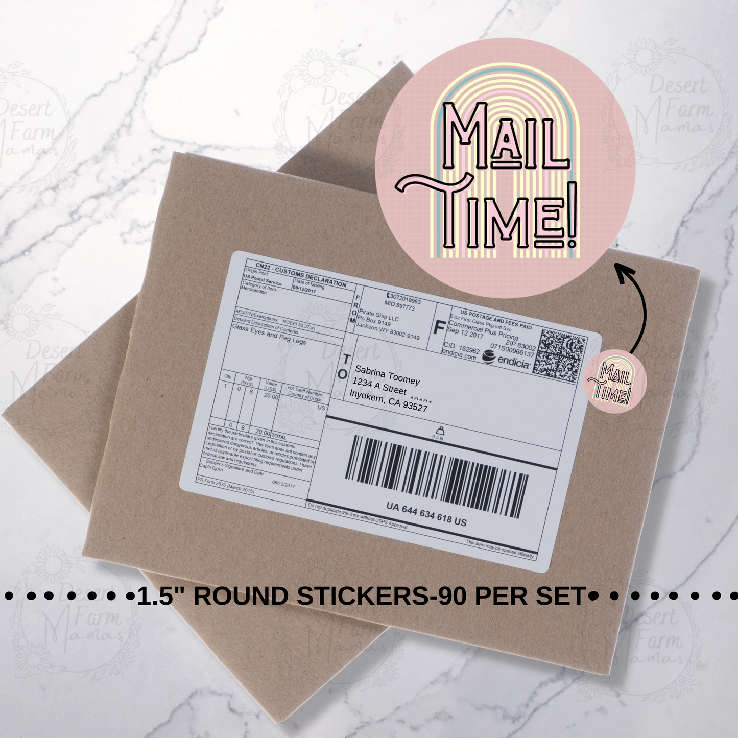 Packaging Stickers- Rainbow Mail