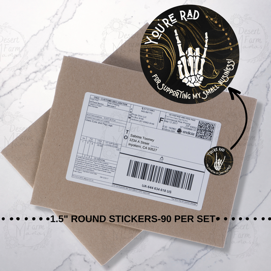 Packaging Stickers- Rad Skeleton