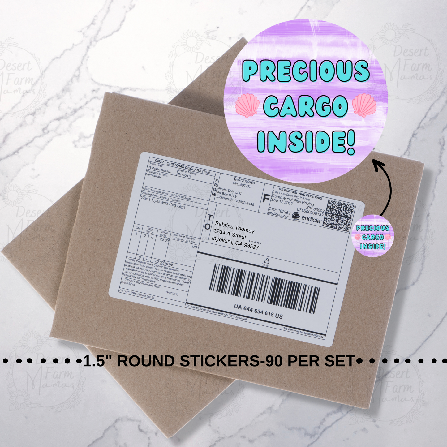 Packaging Stickers- Shell Precious Cargo