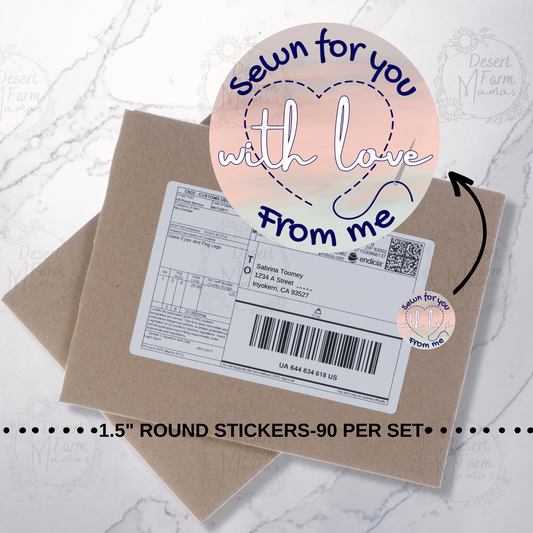 Packaging Stickers- Sewn with Love